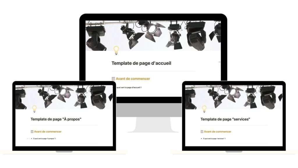Aperçu des 3 templates disponibles dans le pack Spotlight SEO