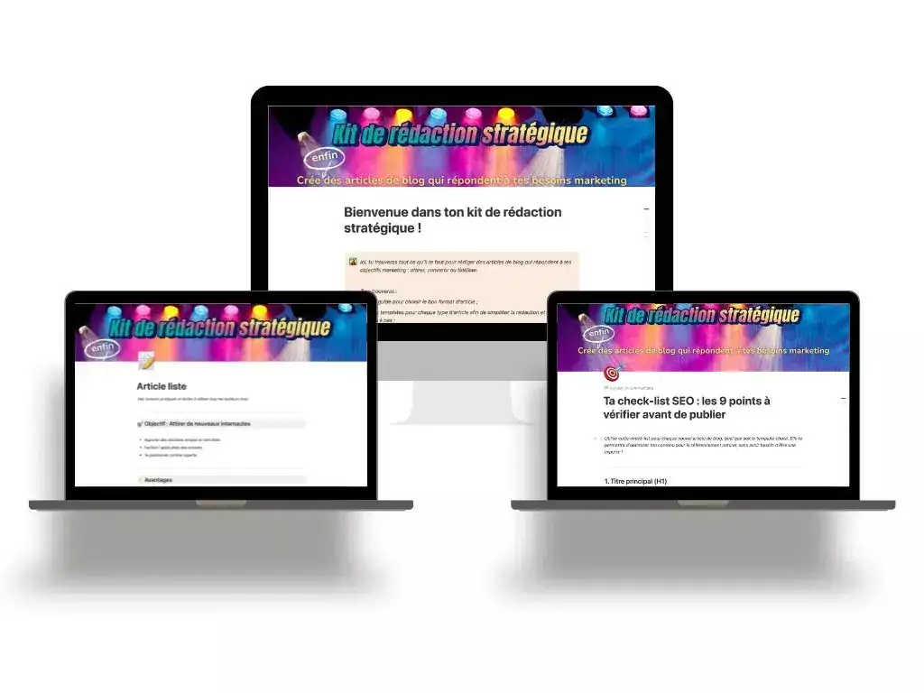 aperçu du kit de rédaction stratégique sous forme de mock up