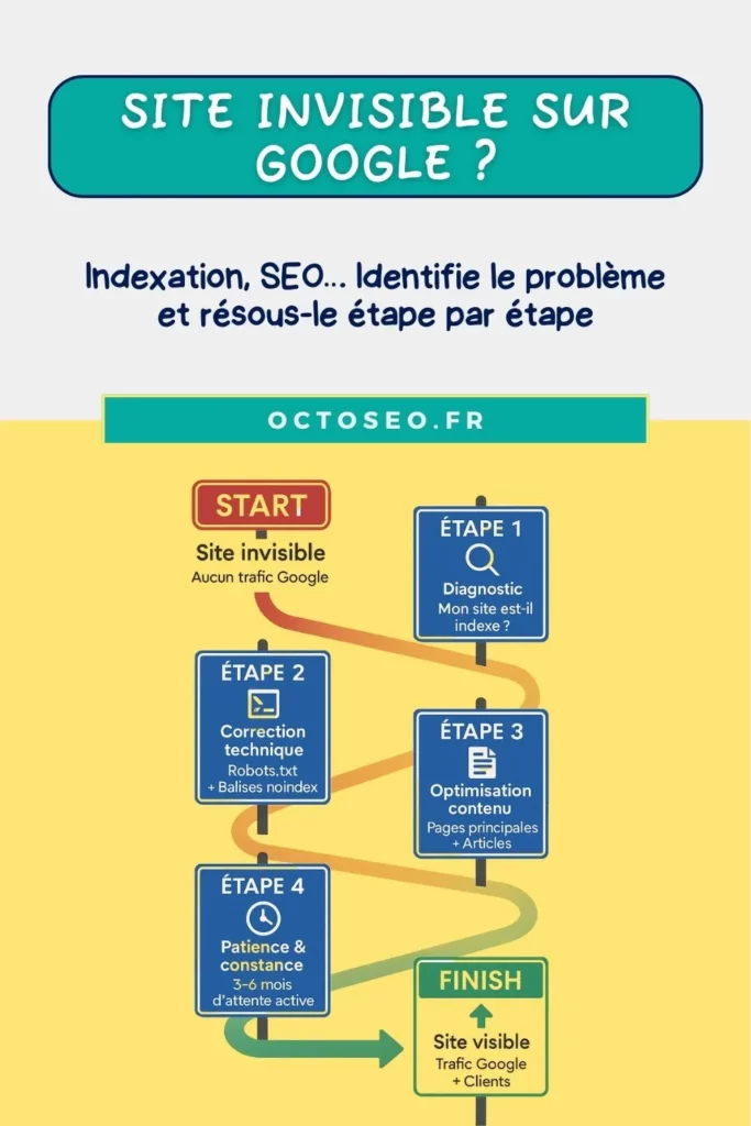 Roadmap en 4 étapes pour transformer un site invisible sur Google en site visible avec trafic et clients